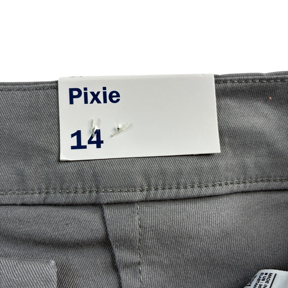 Old Navy Pixie Mid Rise Gray Twill Pants Women Size 14 New With Tags - Picture 11 of 16